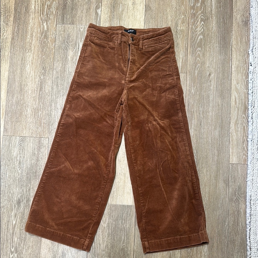 Oat New York Brown Corduroy Cropped Pants